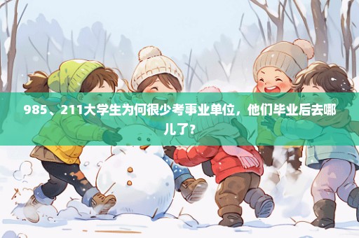 985、211大学生为何很少考事业单位，他们毕业后去哪儿了？