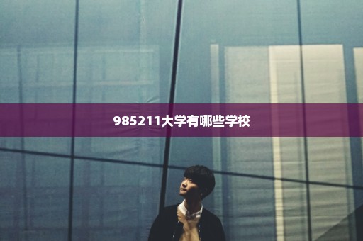 985211大学有哪些学校