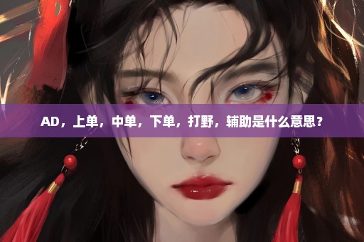 AD，上单，中单，下单，打野，辅助是什么意思？