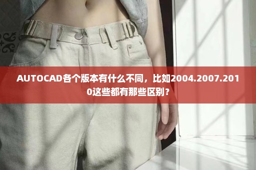 AUTOCAD各个版本有什么不同，比如2004.2007.2010这些都有那些区别？