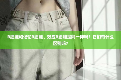 B细胞和记忆B细胞、效应B细胞是同一种吗？它们有什么区别吗？