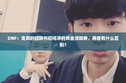 DNF：变异的扭转书和纯净的黄金清除券，两者有什么区别？