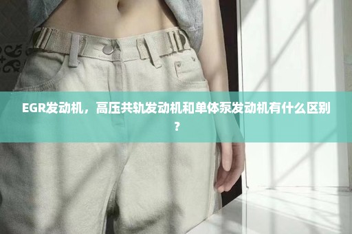 EGR发动机，高压共轨发动机和单体泵发动机有什么区别？