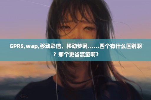 GPRS,wap,移动彩信，移动梦网……四个有什么区别啊？那个更省流量啊？