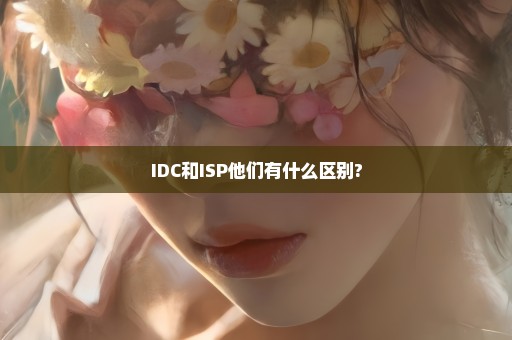 IDC和ISP他们有什么区别?