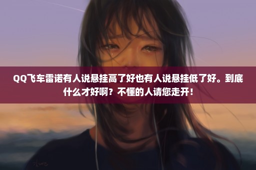 QQ飞车雷诺有人说悬挂高了好也有人说悬挂低了好。到底什么才好啊？不懂的人请您走开！
