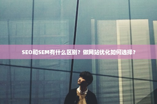 SEO和SEM有什么区别？做网站优化如何选择？