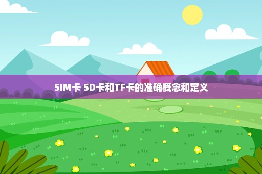 SIM卡 SD卡和TF卡的准确概念和定义