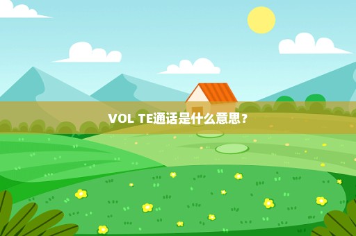 VOL TE通话是什么意思？