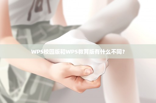 WPS校园版和WPS教育版有什么不同？