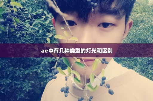 ae中有几种类型的灯光和区别