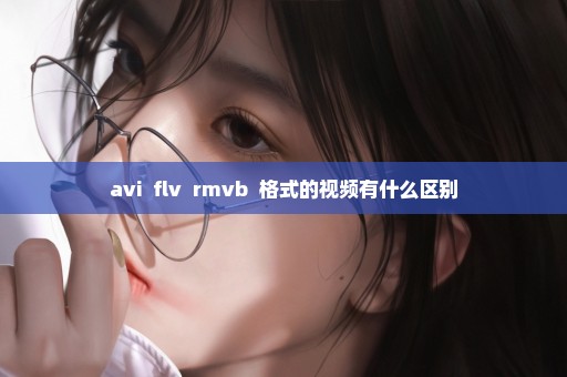 avi  flv  rmvb  格式的视频有什么区别