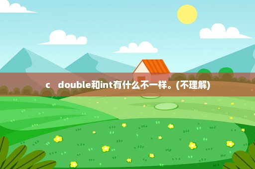 c++ double和int有什么不一样。(不理解)