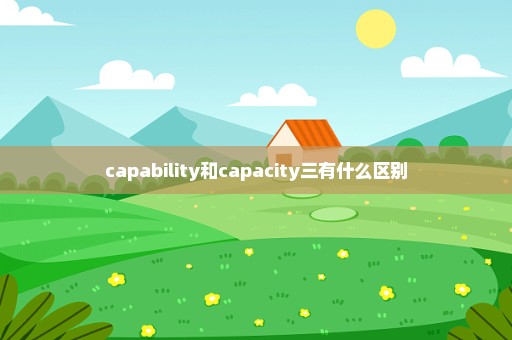 capability和capacity三有什么区别