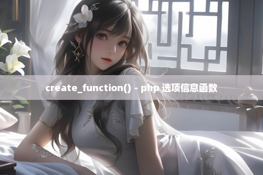 create_function() - php 选项信息函数