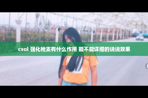 csol 强化枪支有什么作用 能不能详细的说说效果
