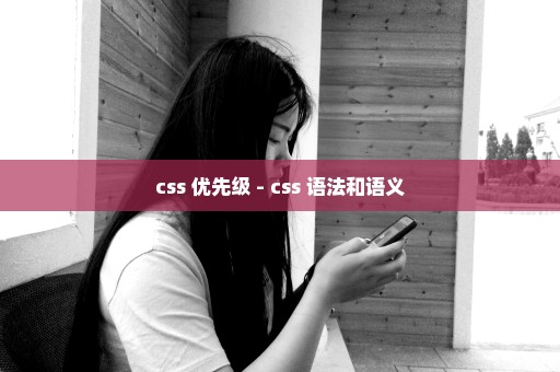 css 优先级 - css 语法和语义