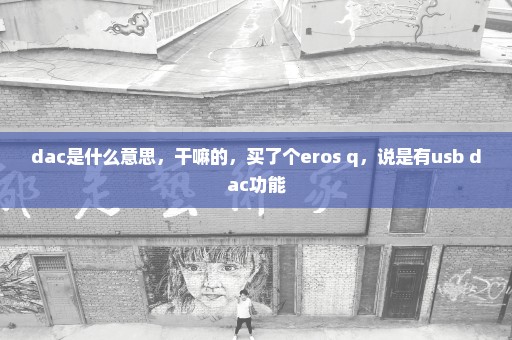 dac是什么意思，干嘛的，买了个eros q，说是有usb dac功能