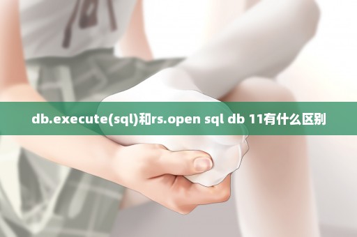 db.execute(sql)和rs.open sql db 11有什么区别