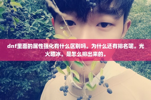 dnf里面的属性强化有什么区别吗。为什么还有排名呢。光火暗冰。是怎么排出来的。