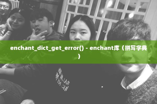 enchant_dict_get_error() - enchant库（拼写字典）