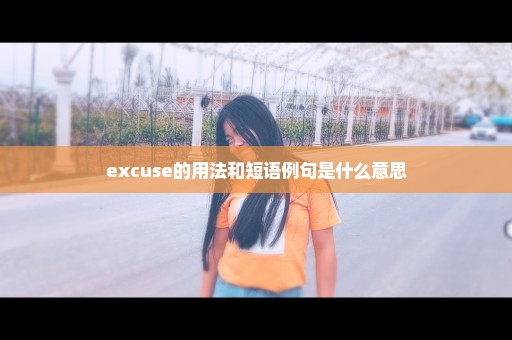 excuse的用法和短语例句是什么意思