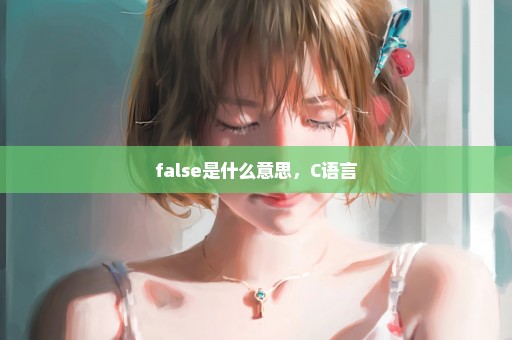 false是什么意思，C语言