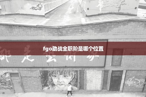 fgo助战全职阶是哪个位置