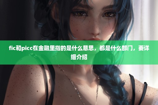 fic和picc在金融里指的是什么意思，都是什么部门，要详细介绍