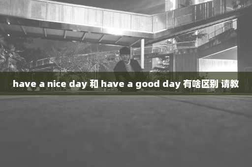 have a nice day 和 have a good day 有啥区别 请教