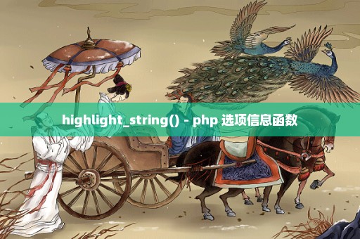 highlight_string() - php 选项信息函数