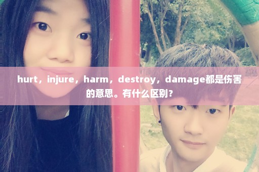 hurt，injure，harm，destroy，damage都是伤害的意思。有什么区别？