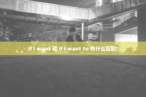if I want 和 if I want to 有什么区别?