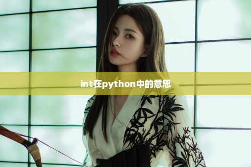 int在python中的意思