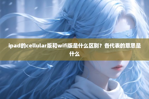 ipad的cellular版和wifi版是什么区别？各代表的意思是什么