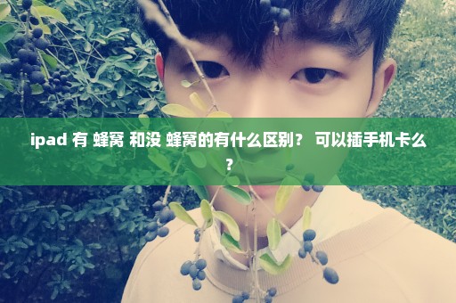 ipad 有 蜂窝 和没 蜂窝的有什么区别？ 可以插手机卡么？