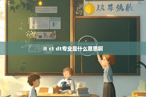 it ct dt专业是什么意思啊