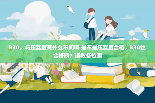 k30，与压实度有什么不同啊 是不是压实度合格，k30也合格啊？请教各位啊