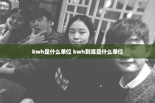 kwh是什么单位 kwh到底是什么单位
