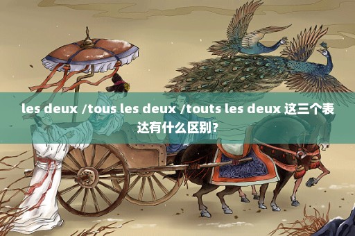 les deux /tous les deux /touts les deux 这三个表达有什么区别？