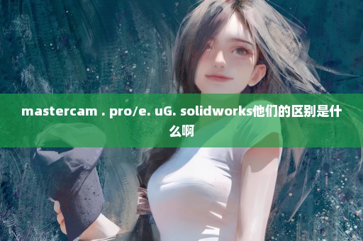 mastercam . pro/e. uG. solidworks他们的区别是什么啊