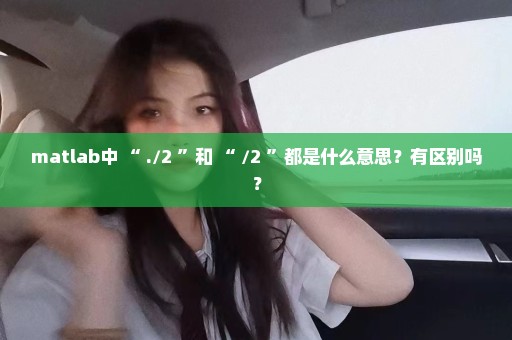 matlab中 “ ./2 ”和 “ /2 ”都是什么意思？有区别吗？