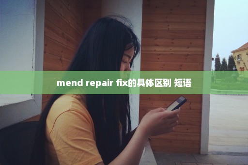 mend repair fix的具体区别+短语