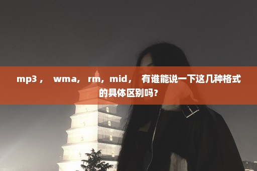 mp3 ,    wma,   rm,  mid，  有谁能说一下这几种格式的具体区别吗？