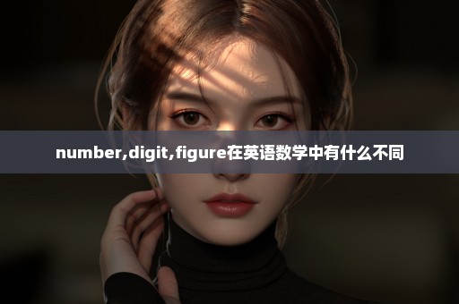 number,digit,figure在英语数学中有什么不同