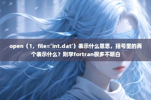 open（1，file=‘int.dat'）表示什么意思，括号里的两个表示什么？刚学fortran很多不明白