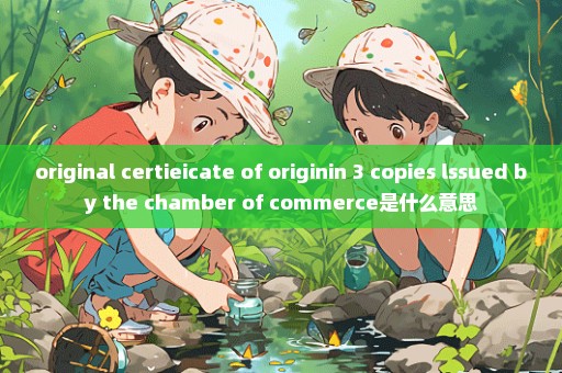 original certieicate of originin 3 copies lssued by the chamber of commerce是什么意思