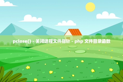 pclose() - 关闭进程文件指针 - php 文件目录函数