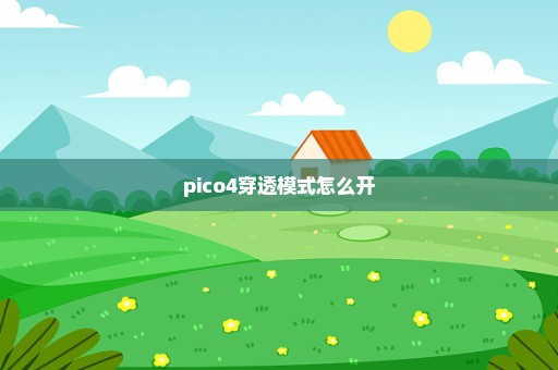 pico4穿透模式怎么开
