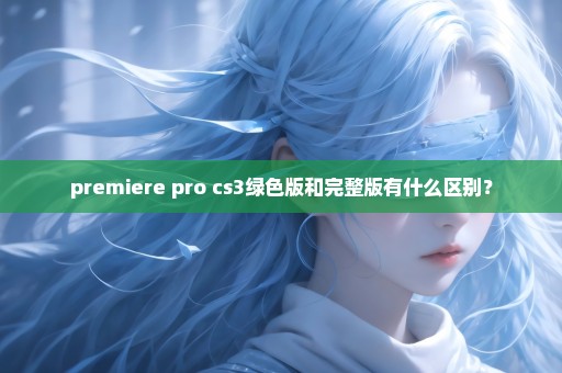 premiere pro cs3绿色版和完整版有什么区别？